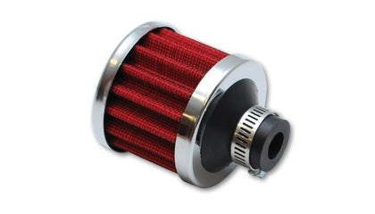 Vibrant - Crankcase Breather Filter w/Chrome Cap 2 1/8in 55mm Cone ODx2 5/8in 68mm Tallx3/4in 19mm ID