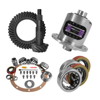 Yukon 8.2in GM 3.73 Rear Ring & Pinion Install Kit 28 Spline Positraction 2.25in Axle Bearings