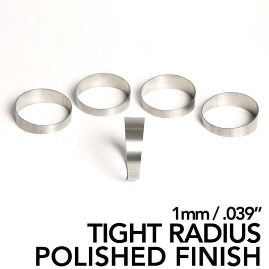 Ticon Industries 3in Diameter 1.6D Loose Radius 1.2mm/.047in Polished Titanium Pie Cut - 5pk