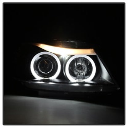 Spyder BMW E90 3-Series 06-08 Projector LED Halo Amber Reflctr Rplc Bulb Blk PRO-YD-BMWE9005-AM-BK