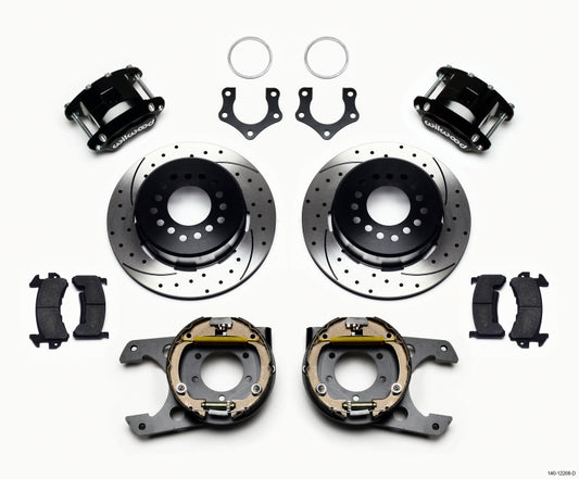 Wilwood D154 P/S Park Brake Kit Drilled Mopar/Dana 2.50in Off w/Snap Ring Brng