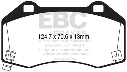 EBC 2017+ Fiat 124 Spider 1.4L Turbo Abarth Ultimax2 Front Brake Pads