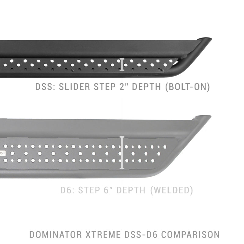 Go Rhino Dominator Extreme DSS Sliders - Tex Blk - 80in