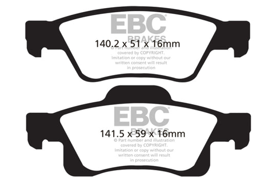 EBC 11+ Dodge Durango 3.6 Ultimax2 Rear Brake Pads