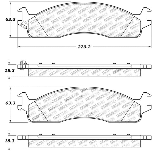 StopTech Sport Brake Pads w/Shims and Hardware - Front