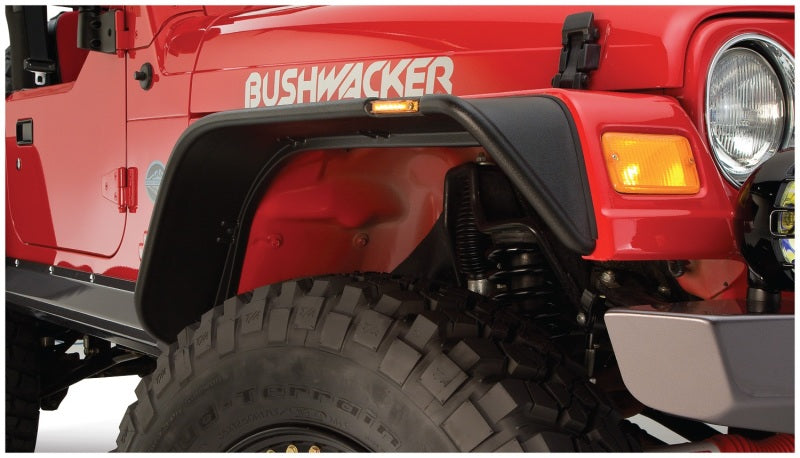 Bushwacker 97-06 Jeep Wrangler Flat Style Flares 4pc - Black