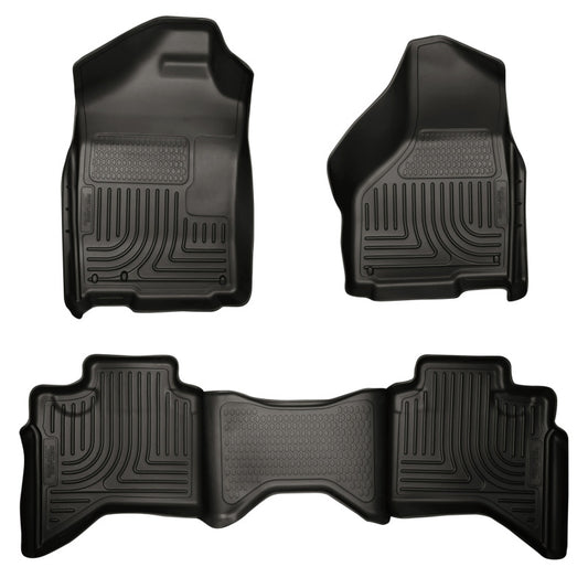 Husky Liners 09-12 Dodge Ram 1500 Quad Cab WeatherBeater Black Front & Second Seat Floor Liner