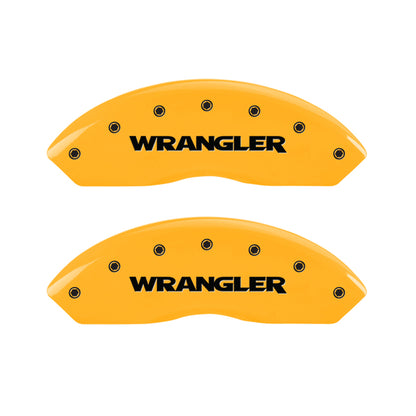 MGP 4 Caliper Covers Engraved Front & Rear Hemi Yellow Finish Black Char 2006 Jeep Commander