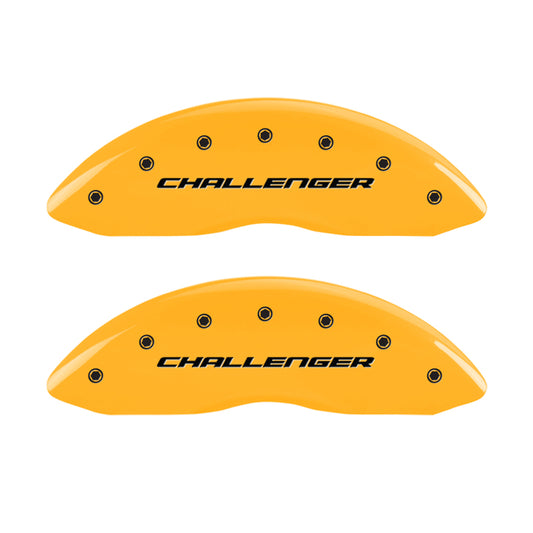 MGP 4 Caliper Covers Engraved Fr Challenger Rr Vintage RT Yellow Finish Black Char 07 Dodge Charger