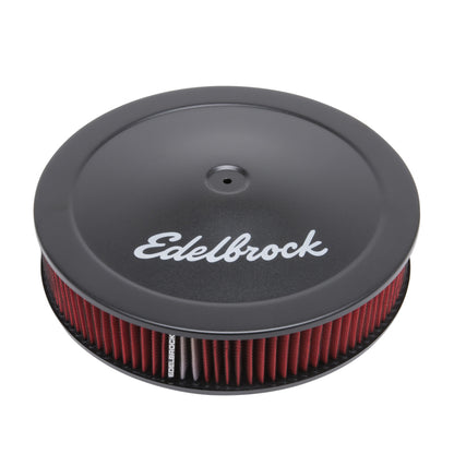 Edelbrock Air Cleaner Pro-Flo Series Round 14 In Diameter Cloth Element 3/8Indropped Base Black