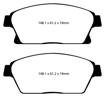 EBC 13-17 Buick Encore 1.4 Turbo Greenstuff Front Brake Pads