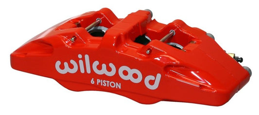 Wilwood Caliper-Forged Dynapro 6 5.25in Mount-Red-R/H 1.38/1.00/1.00in Pistons .81in Disc