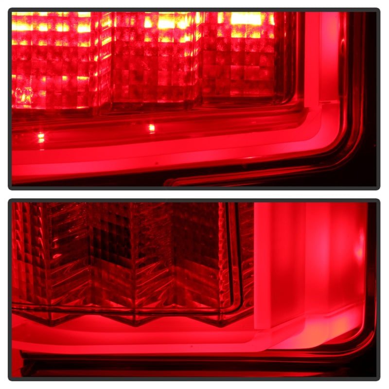 Spyder Ford F150 2015-2017 Light Bar LED Tail Lights - Red Clear ALT-YD-FF15015-LBLED-RC