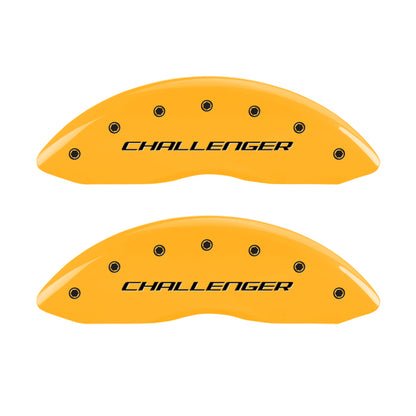 MGP 4 Caliper Covers Engraved F & R Block/Challenger Yellow Finish Black Char 2006 Dodge Charger
