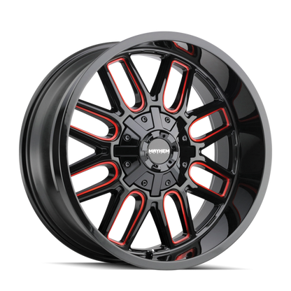 Mayhem 8107 Cogent 17x9 / 8x165.1 BP / -12mm Offset / 130.8mm Hub Black w/ Prism Red Wheel