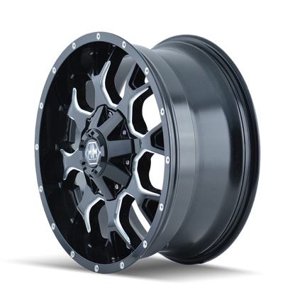 Mayhem 8015 Warrior 18x9 / 8x180 BP / -12mm Offset / 124.1mm Hub Black w/ Milled Spokes Wheel