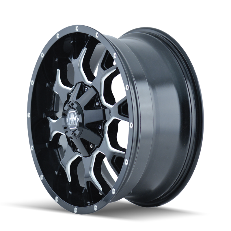 Mayhem 8015 Warrior 17x9 / 8x165.1 BP / -12mm Offset / 130.8mm Hub Black w/ Milled Spokes Wheel