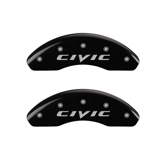 MGP 4 Caliper Covers Engraved Front & Rear MGP Yellow Finish Black Char 2007 Honda Civic