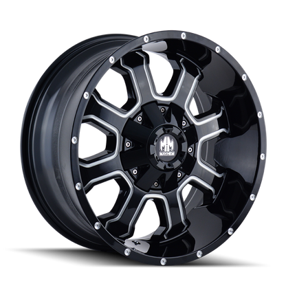 Mayhem 8103 Fierce 17x9 / 8x165.1 BP / 18mm Offset / 130.8mm Hub Black w/ Milled Spokes Wheel