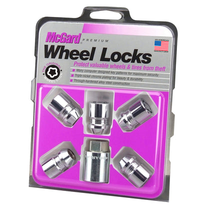 McGard Wheel Lock Nut Set - 5pk. (Cone Seat) M12X1.5 / 13/16 Hex / 1.28in. Length - Chrome