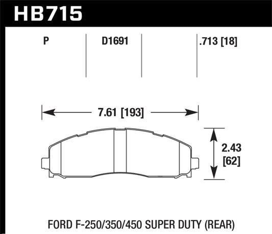 Hawk 15-17 Ford F-250/350 LTS Street Rear Brake Pads