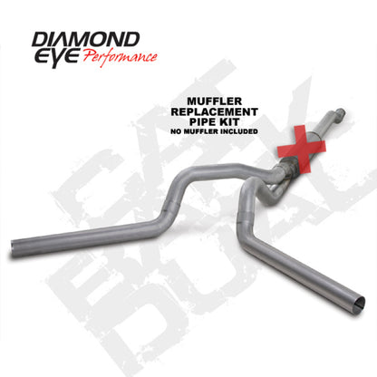 Diamond Eye KIT 4in Catback MFLR RPLCMENT PIPE DUAL AL: 03-07 FORD 6.0L F250/F350