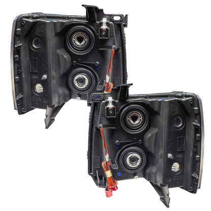 Oracle Lighting 07-13 Chevrolet Silverado Assembled Halo Headlights Round Style -Blue