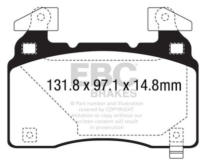 EBC 14+ Cadillac CTS Vsport 3.6 Twin Turbo Redstuff Front Brake Pads