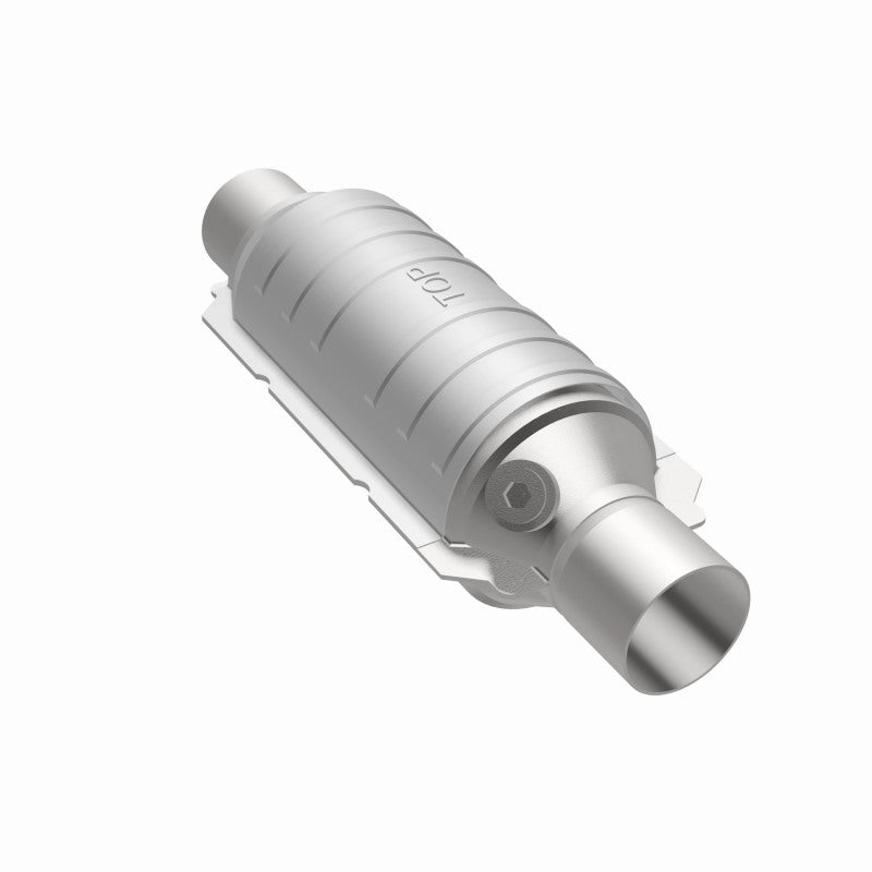 MagnaFlow Univ Cat Conv 2in Inlet/Outlet Ctr/Ctr Round 11in Body L x 5.125in W x 15in Overall L
