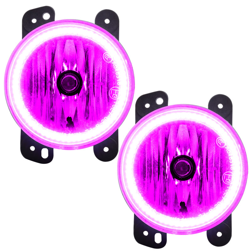 Oracle Lighting 10-15 Jeep Wrangler JK Pre-Assembled LED Halo Fog Lights -Pink