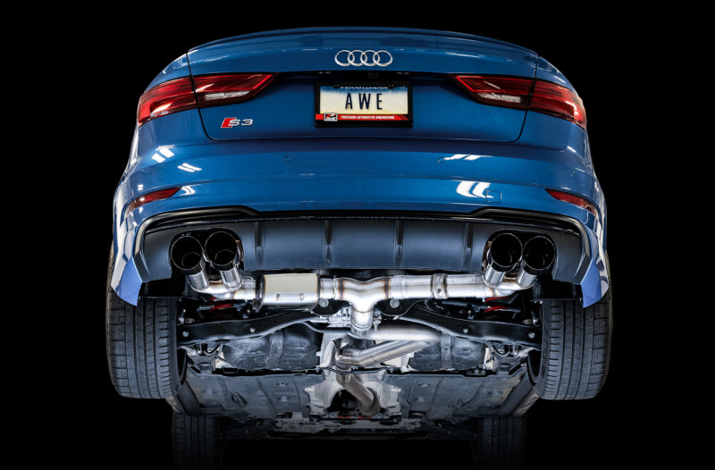 AWE Tuning Audi 8V S3 SwitchPath Exhaust w/Diamond Black Tips 102mm