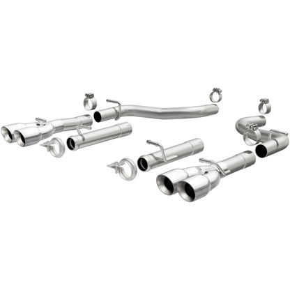 MagnaFlow Axle-Back, SS, 2.5in, Quad Split Rear 3.5in Tip 2015 Dodge Challenger R/T 5.7L