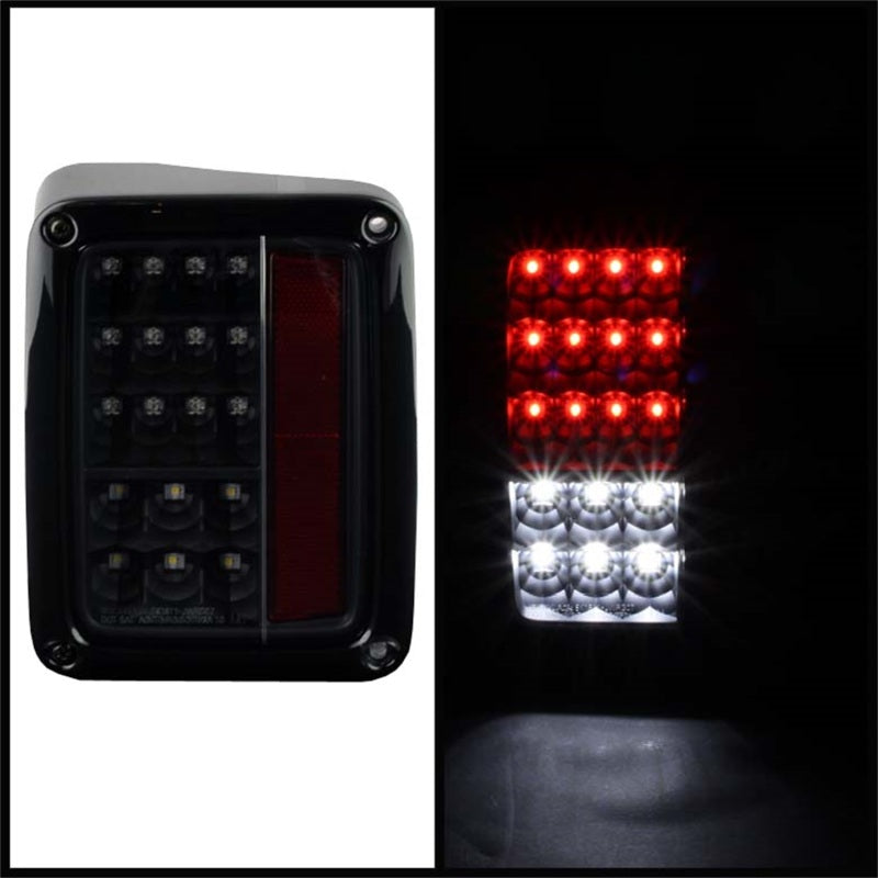 Spyder Jeep Wrangler 07-15 LED Tail Lights Black ALT-YD-JWA07-LED-BK