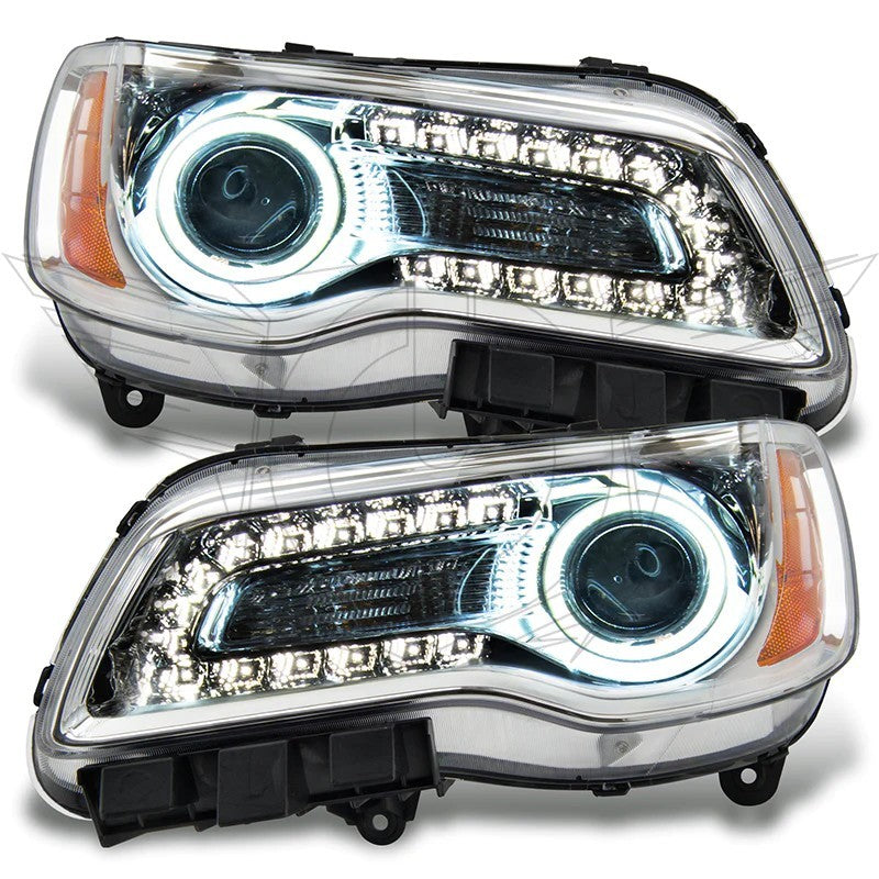 Oracle 11-14 Chrysler 300C NON HID LED Halo Headlights Chrome Housing - Green SEE WARRANTY