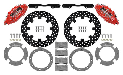 Wilwood 17-21 Can-Am X3RS Red 6-Piston Rear Kit 11.25in - Drilled Rotors