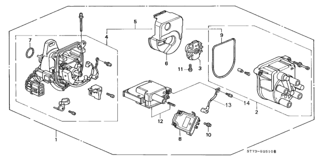 Acura - 1994-2001 Integra Distributor Cap Assembly