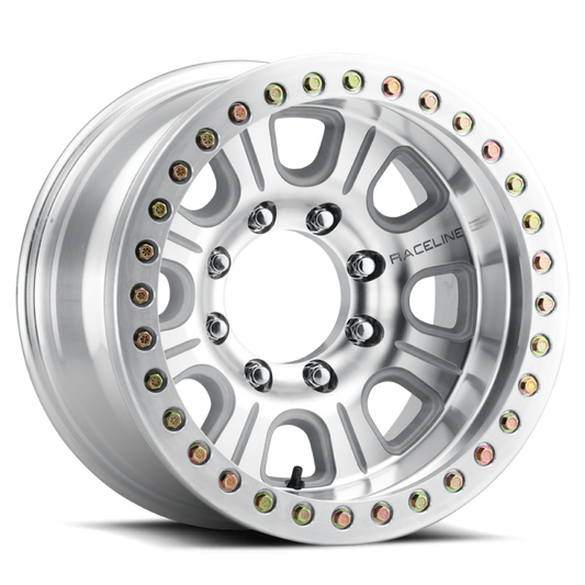 Raceline RT233 Monster 17x9.5in / 5x114.3 BP / -32mm Offset / 83.82mm Bore - Machined Beadlock Wheel