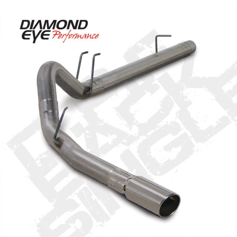 Diamond Eye KIT 4in DPF-BACK SGL SS 08-09 6 4L F250/F350 PCKGD BX46X14X14OD EL-PL 44inX13 5inX13 5in