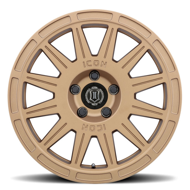 ICON Ricochet 17x8 5x100 38mm Offset 6in BS Satin Gold Wheel