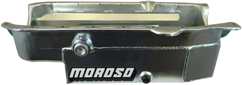 Moroso 86-Up Chevrolet Small Block (w/1in Inspection Bung) Wet Sump 8qt 6.5in Steel Oil Pan