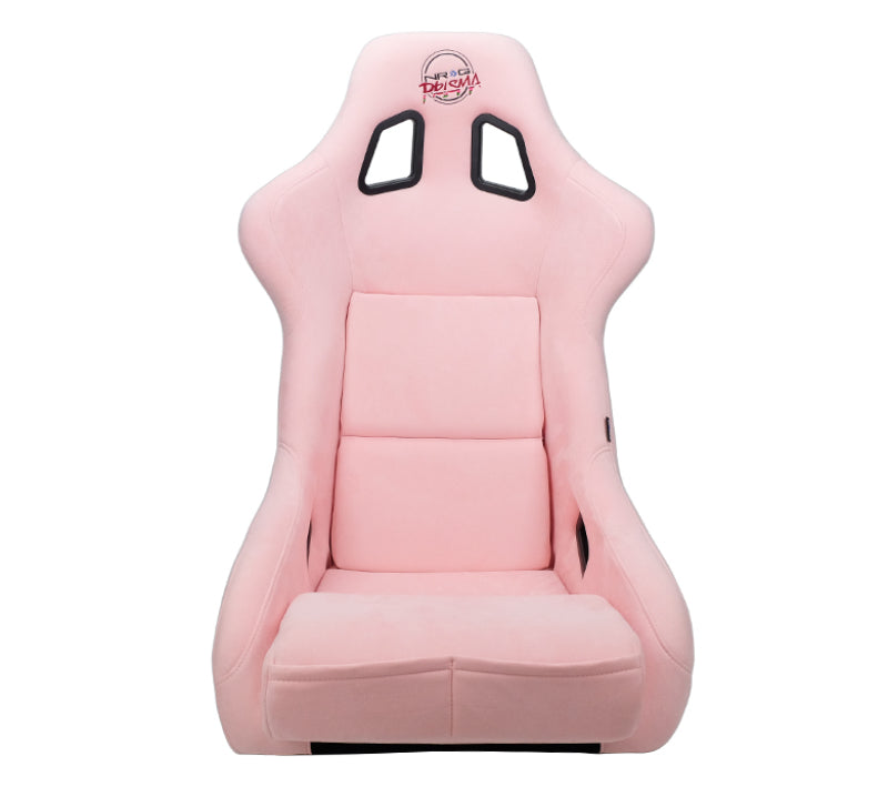 NRG FRP Bucket Seat PRISMA Edition W/ pearlized Back Pink Alcantara - Large