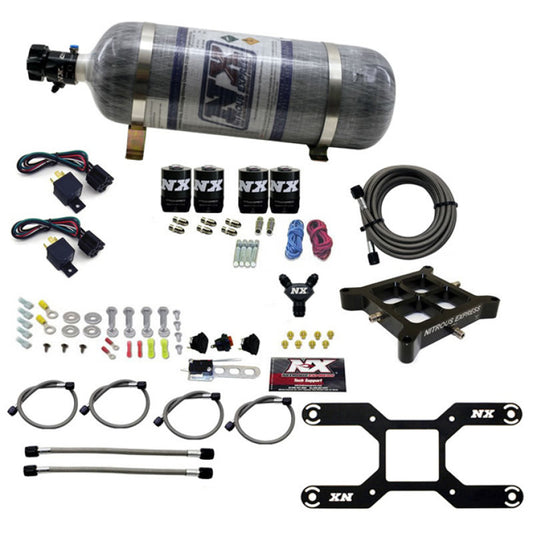 Nitrous Express 4150 Dual Stage Billet Crossbar Nitrous Kit (50-300 & 100-500HP) w/Composite Bottle