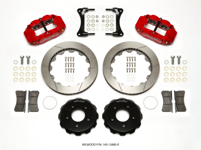 Wilwood Narrow Superlite 4R Front Hat Kit 12.88in Red 2007-Up Jeep Wrangler