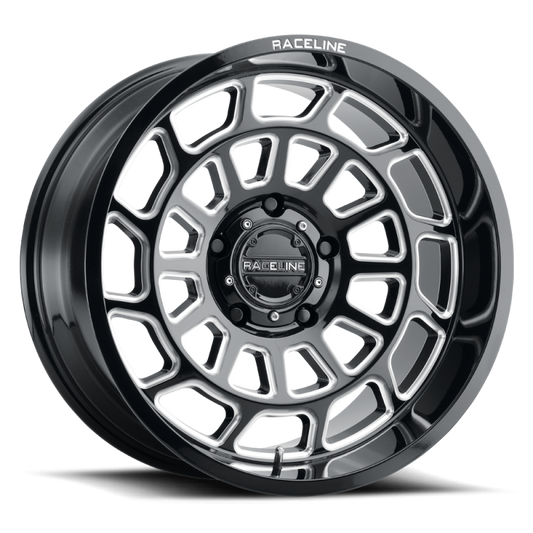 Raceline 955M Warp 20x10in / 6x135 BP / -19mm Offset / 87.1mm Bore - Satin Black & Milled Wheel