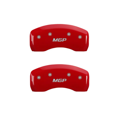 MGP 4 Caliper Covers Engraved Front & Rear MGP Red Finish Silver Char 2017 Toyota Corolla IM