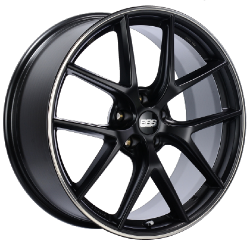 BBS CI-R 19x10.5 5x120 ET35 Satin Black Polished Rim Protector Wheel -82mm PFS/Clip Required