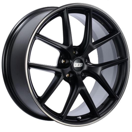 BBS CI-R 20x8 5x112 ET26 Satin Black Polished Rim Protector Wheel -82mm PFS/Clip Required