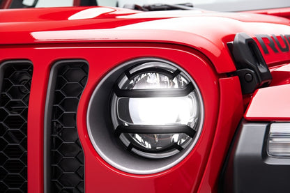 Rugged Ridge 18-20 Jeep Wrangler JL / 2020 Jeep Gladiator JT Black Elite Headlight Guards Black