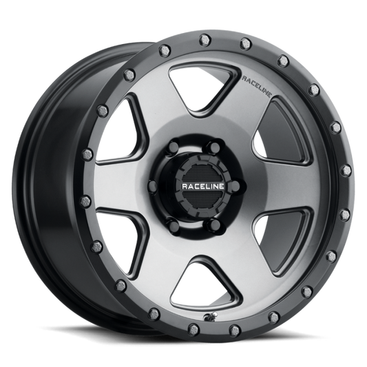 Raceline 946G Boost 18x9in / 6x120 BP / 12mm Offset / 83.82mm Bore - Gunmetal Wheel