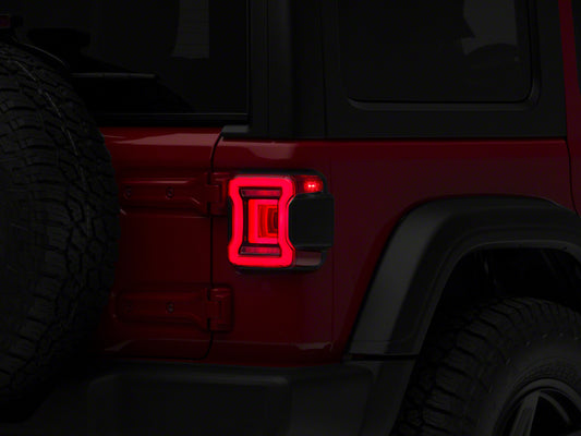 Raxiom 18-23 Jeep Wrangler JL Horizon LED Tail Lights- BlkHousing- Red Lens